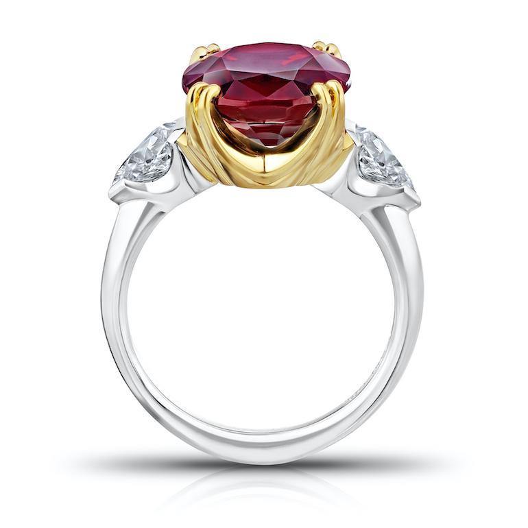 6.66 carat Oval Red Spinel and Diamond Ring - David Gross Group