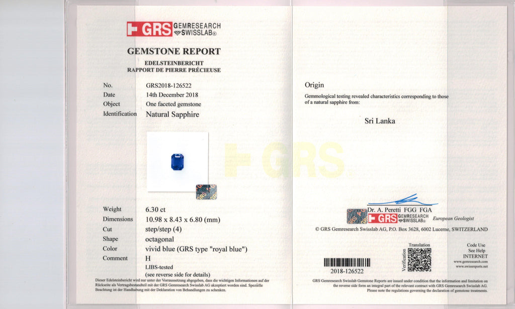 6.30 Carat Emerald cut Blue Sapphire and Diamond Ring - David Gross Group