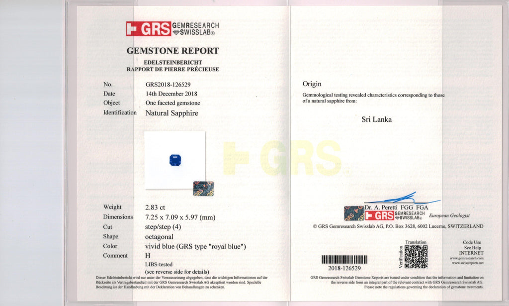 2.83 Carat Emerald Cut Blue Sapphire and Diamond ring - David Gross Group