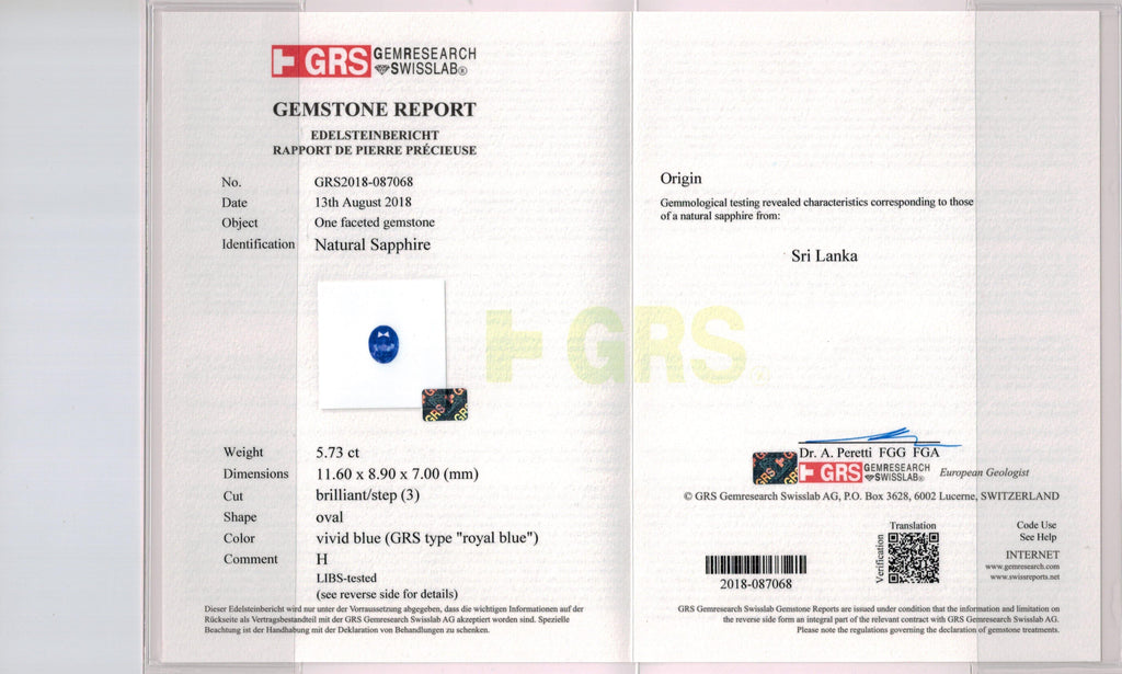 5.73 Carat Oval Blue Sapphire and Diamond Ring - David Gross Group