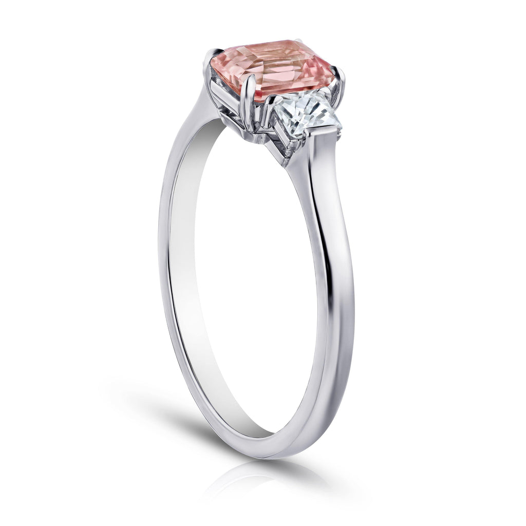 1.13 Carat EC Padparadscha Sapphire and Diamond Ring - David Gross Group
