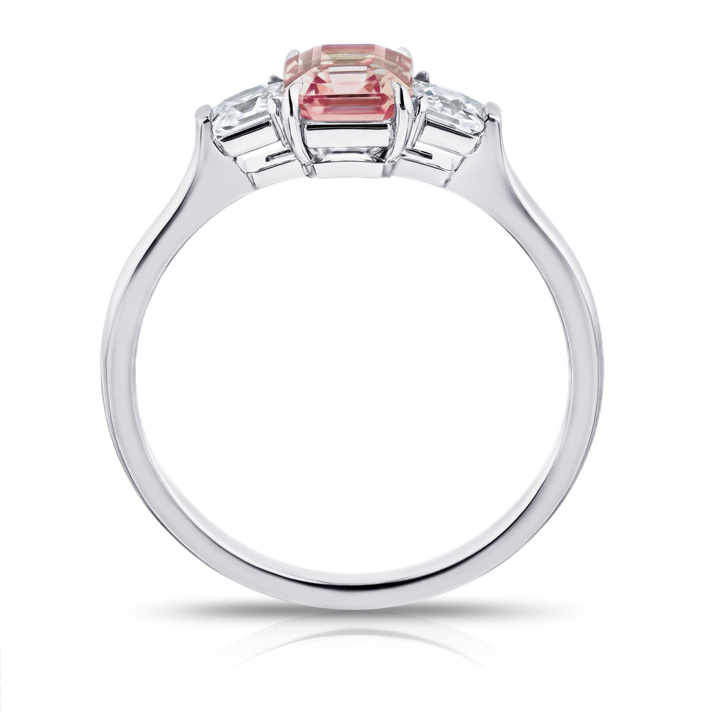 1.13 Carat EC Padparadscha Sapphire and Diamond Ring - David Gross Group