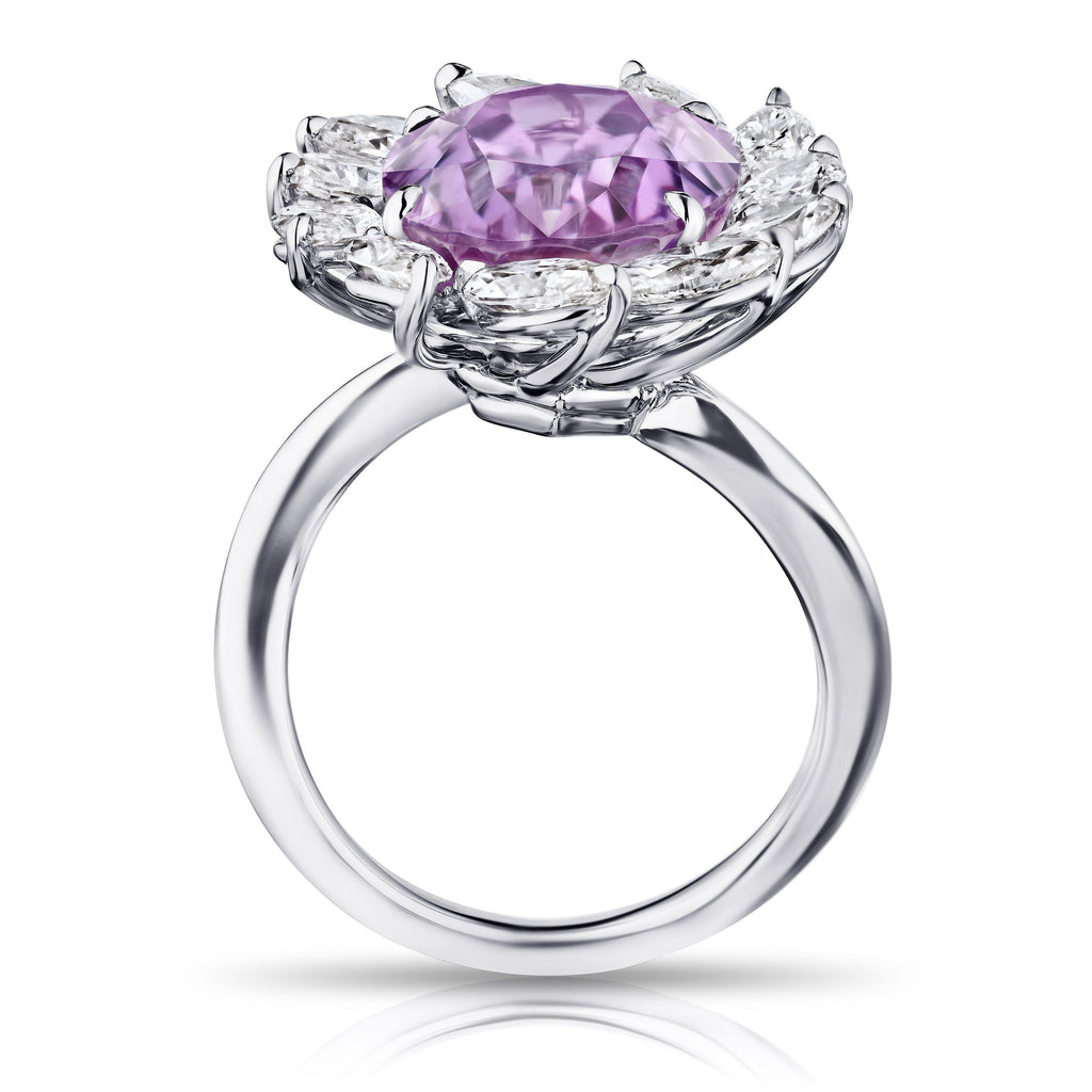 13.46 Carat Oval Pink Sapphire and Diamond Ring - David Gross Group