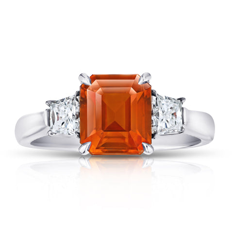 14.15 carat Oval Pink Natural No Heat Sapphire and Platinum Ring