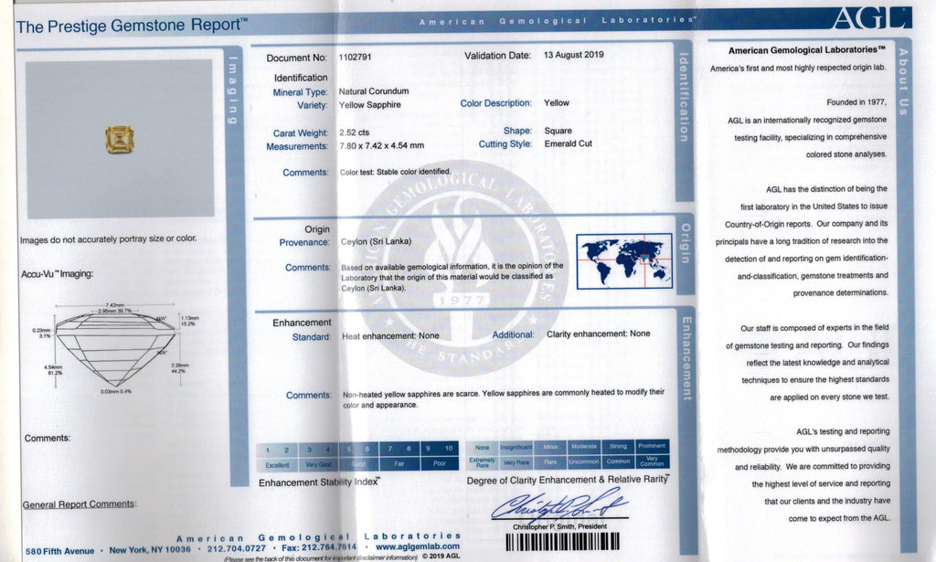 2.52 Carat Emerald Cut Yellow Sapphire and Diamond Ring - David Gross Group