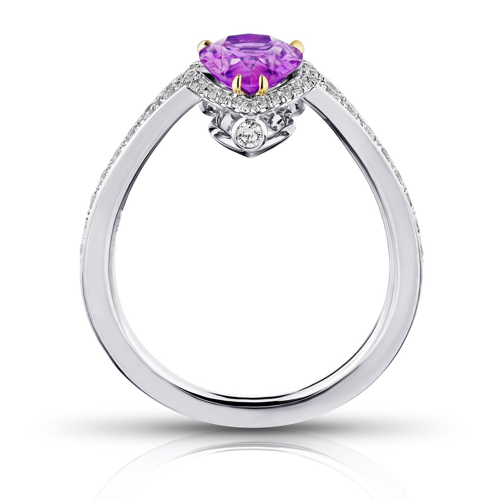 1.81 Carat Pear Shape Pink Sapphire and Diamond Ring - David Gross Group