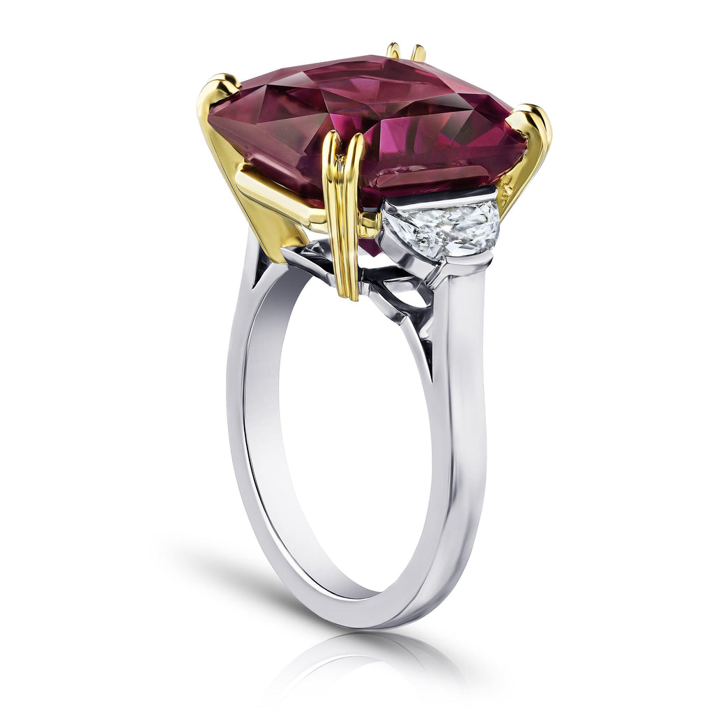 14.61 Carat Radiant Cut Purple Spinel and Diamond Ring - David Gross Group