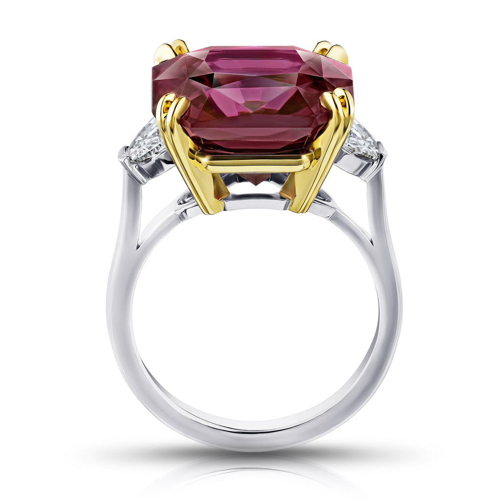 14.61 Carat Radiant Cut Purple Spinel and Diamond Ring - David Gross Group