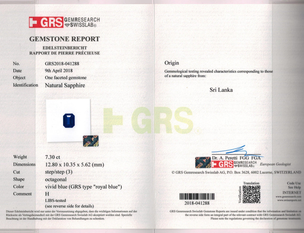 7.30 Carat Emerald Cut Blue Sapphire and Diamond Ring - David Gross Group