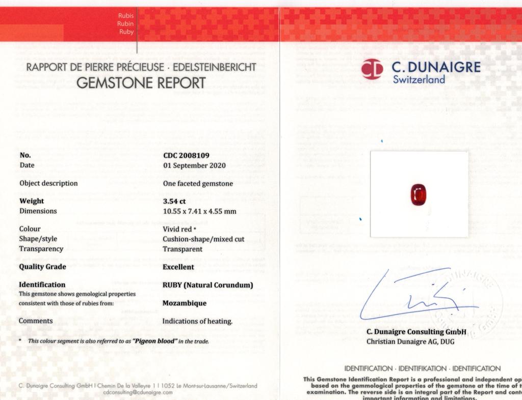 3.54 Carat Oval Red Ruby and Diamond Platinum Ring - David Gross Group