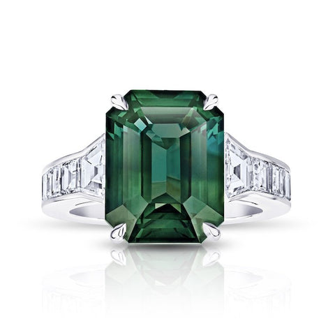 3.13 Carat Green and Pink Round Sapphire and Diamond Earrings