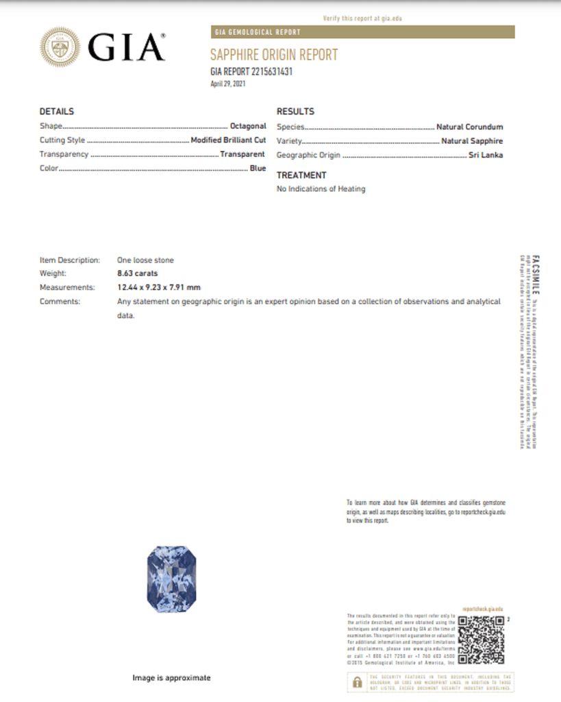 8.63 carat Radiant cut blue sapphire and diamond platinum ring - David Gross Group