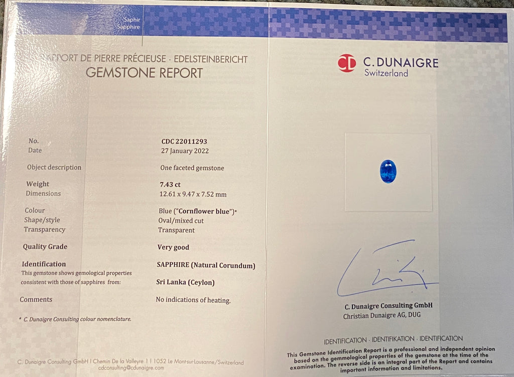 7.43 carat Oval Blue Sapphire and Diamond Platinum Ring - David Gross Group