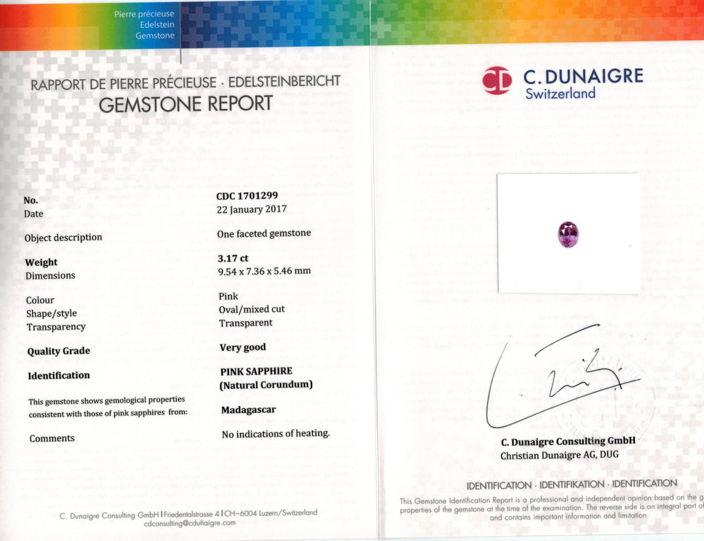 3.17 Carat Oval Pink Sapphire and Diamond Ring - David Gross Group