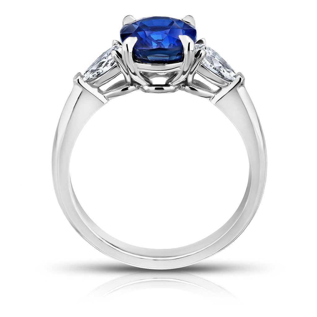 3.06 Carat Blue Sapphire and Diamond Ring - David Gross Group