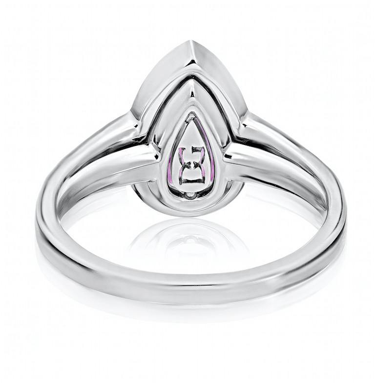 2.66 Carat Pear Shape Pink Sapphire and Diamond Ring - David Gross Group