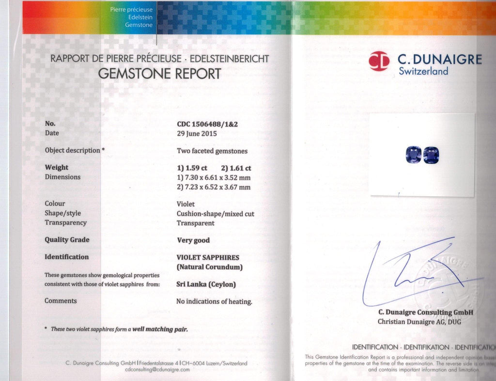 Violet and Yellow Sapphire Diamond Earrings - David Gross Group