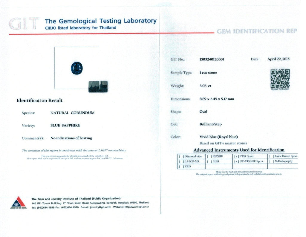3.06 Carat Blue Sapphire and Diamond Ring - David Gross Group
