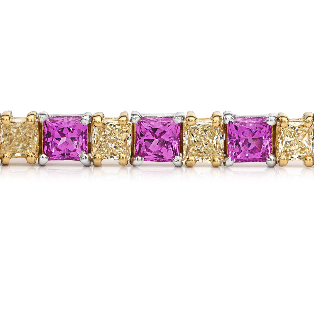Yellow Diamond and Pink Sapphire Bracelet - David Gross Group