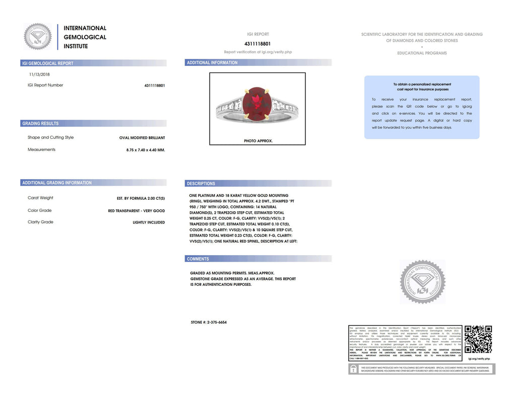 2.00 Carat Oval Red Spinel and Diamond Ring - David Gross Group