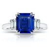 4.86 Carat Emerald Blue Sapphire and Diamond Platinum Ring