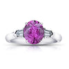 2.19 Carat Oval Pink Sapphire and Diamond Platinum Ring