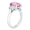 4.03 Carat Oval Pink Sapphire and Diamond Platinum Ring