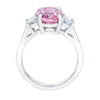 4.03 Carat Oval Pink Sapphire and Diamond Platinum Ring