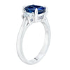 2.37 Carat Cushion Blue Sapphire and Diamond Platinum Ring