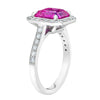 3.70 Carat Emerald Cut Pink Sapphire and Diamond Platinum Ring