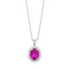 3.94 Carat Cushion Pink Sapphire and Diamond Platinum Pendant