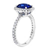 2.72 Carat Cushion Blue Sapphire and Diamond Platinum Ring