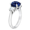 4.61 Carat Round Blue Sapphire and Diamond Platinum Ring