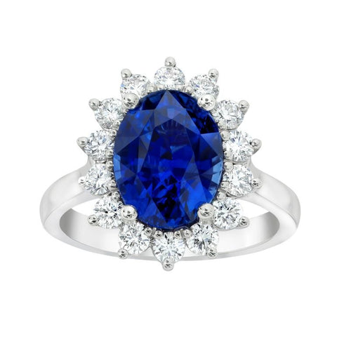 4.14 carat Emerald Purple Sapphire and Diamond Platinum Ring