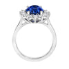 4.61 Carat Oval Blue Sapphire and Diamond Platinum Ring