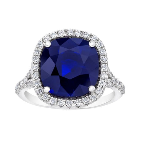 1.21 Carat Oval Blue Sapphire and Diamond Platinum Ring