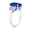 6.54 Carat Emerald Blue Sapphire and Diamond Platinum Ring