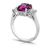 3.43 Carat Cushion Purple Sapphire and Diamond Platinum Ring