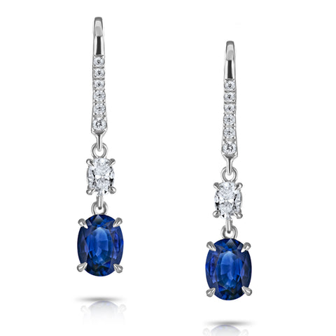 Padparacha Sapphire and Diamond Earrings