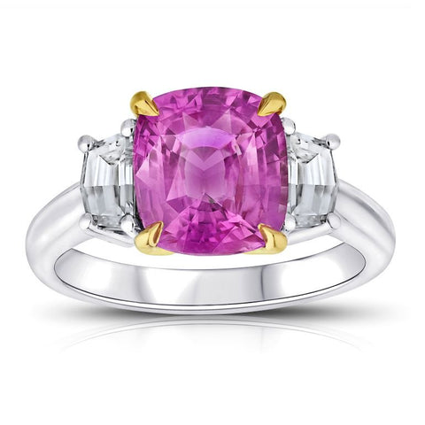 2.14 Carat Oval Red Ruby and Diamond Ring