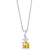 2.32 Carat Cushion Yellow Sapphire and Diamond Platinum Pendant