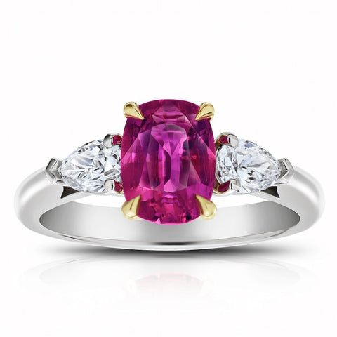 8.09 carat Emerald Pink Sapphire and Diamond Platinum Ring