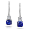 1.90 Carat Blue Ascher Cut Sapphire and Diamond Earrings