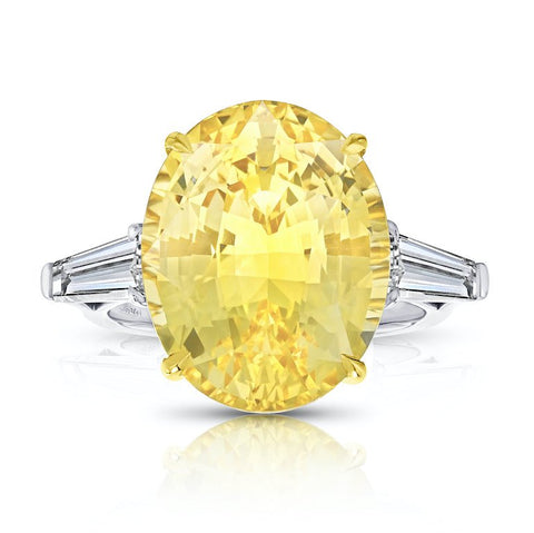 4.59 Carat Radiant Cut Yellow Sapphire Ring