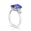 4.14 carat Emerald Purple Sapphire and Diamond Platinum Ring