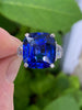 20.26 carat Cushion Blue Sapphire and Diamond Platinum Ring