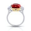 6.39 carat Cushion Red Spinel and Diamond Platinum Ring