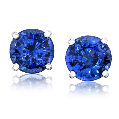 1.26 Carat Square Emerald Blue Sapphire and Diamond Platinum Earrings