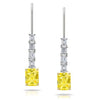 4.70 Carat Radiant Yellow Sapphire and Diamond Platinum Earrings