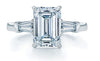 2.70 Carat Emerald Cut White Diamond and Diamond Platinum Ring